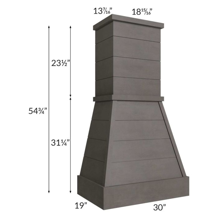 Midtown Dark Grey Shaker 30" Farmhouse Hood