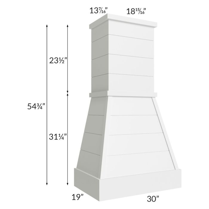 Midtown White Shaker 30" Farmhouse Hood