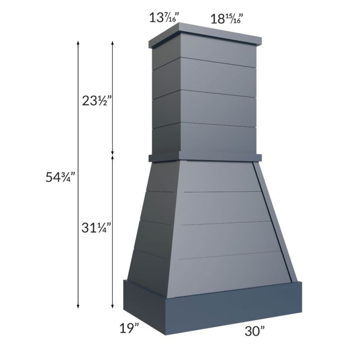 Midtown Blue Shaker 30" Farmhouse Hood