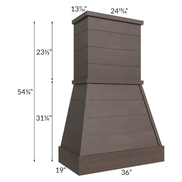 Tuscan Kona Brown 36" Farmhouse Hood