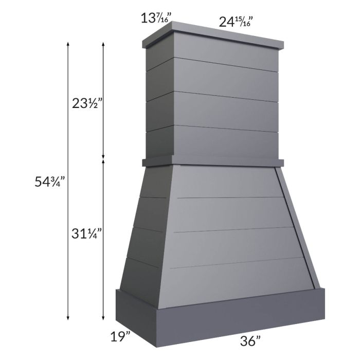 Midtown Indigo Shaker 36" Farmhouse Hood