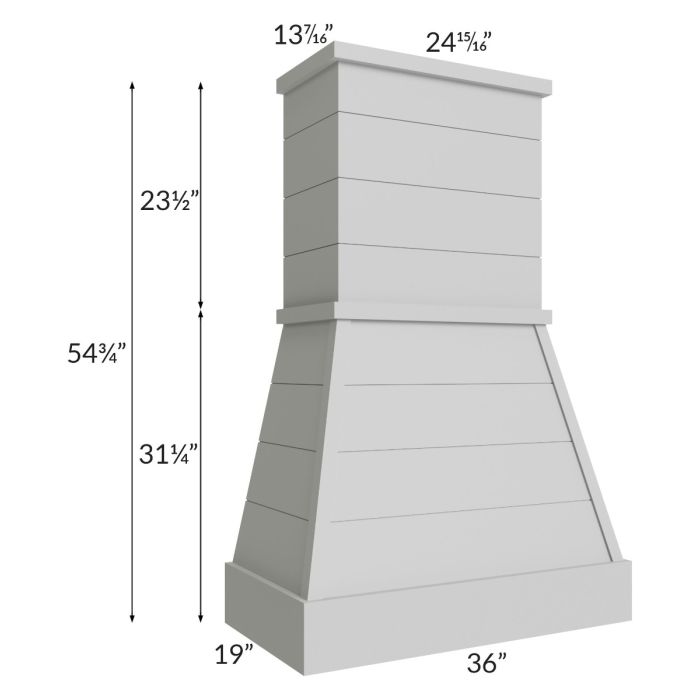Midtown Painted Grey Shaker 36" Farmhouse Hood