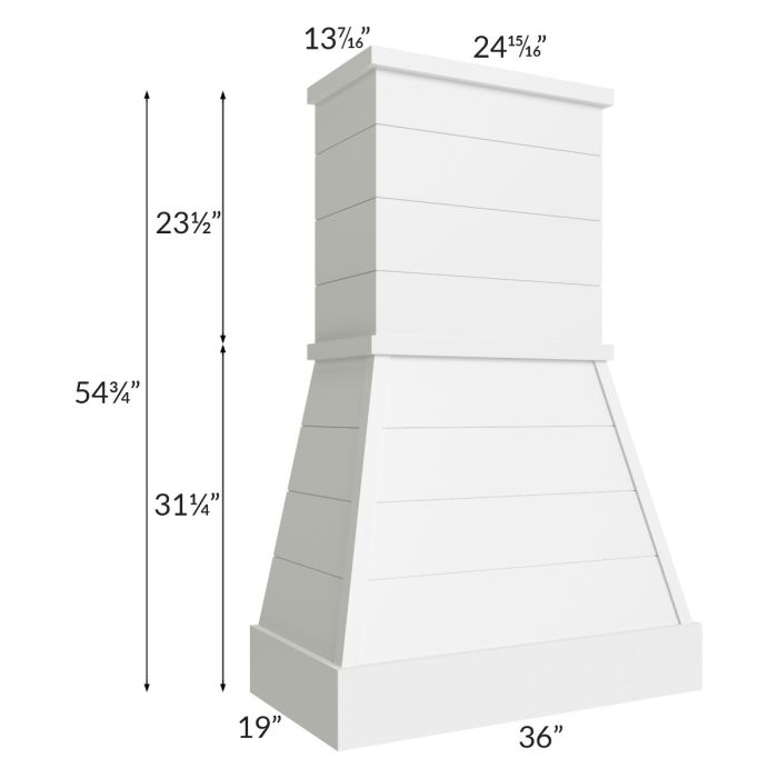 Union White 36" Farmhouse Hood