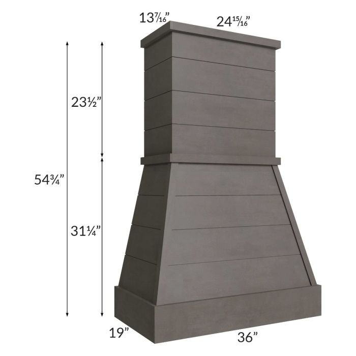 Salem Dark Grey 36" Farmhouse Hood