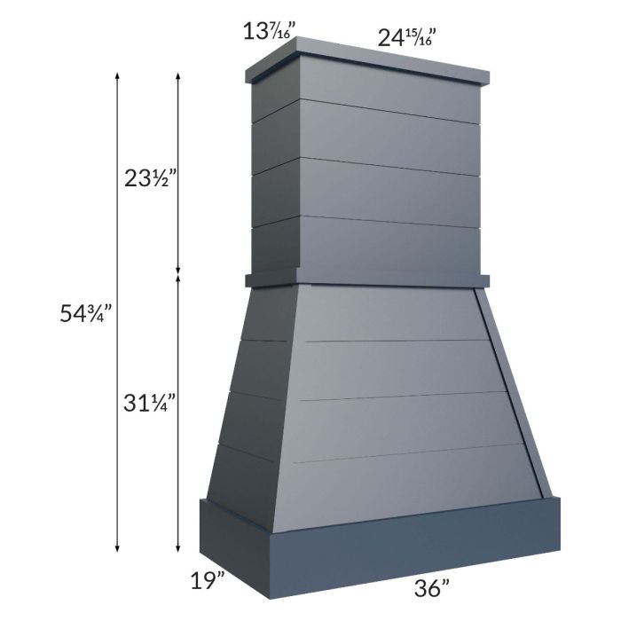 Midtown Blue Shaker 36" Farmhouse Hood