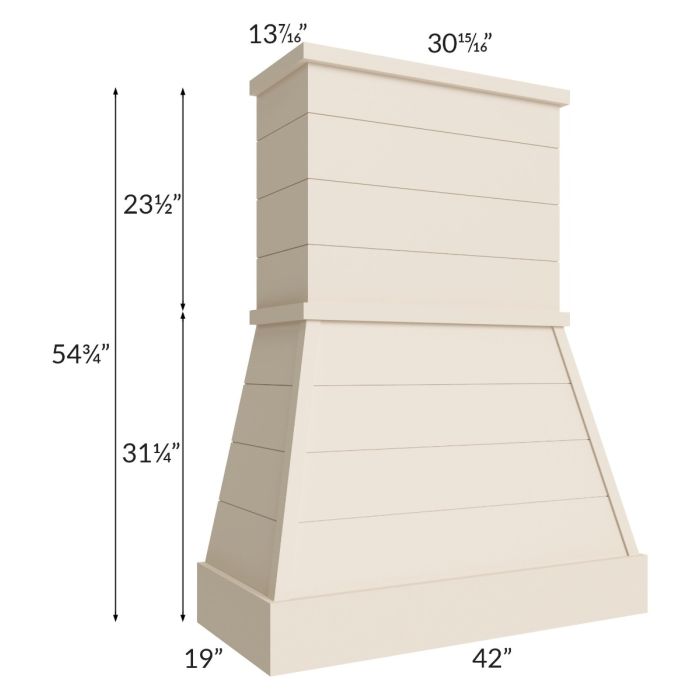 Midtown Cream Shaker 42" Farmhouse Hood