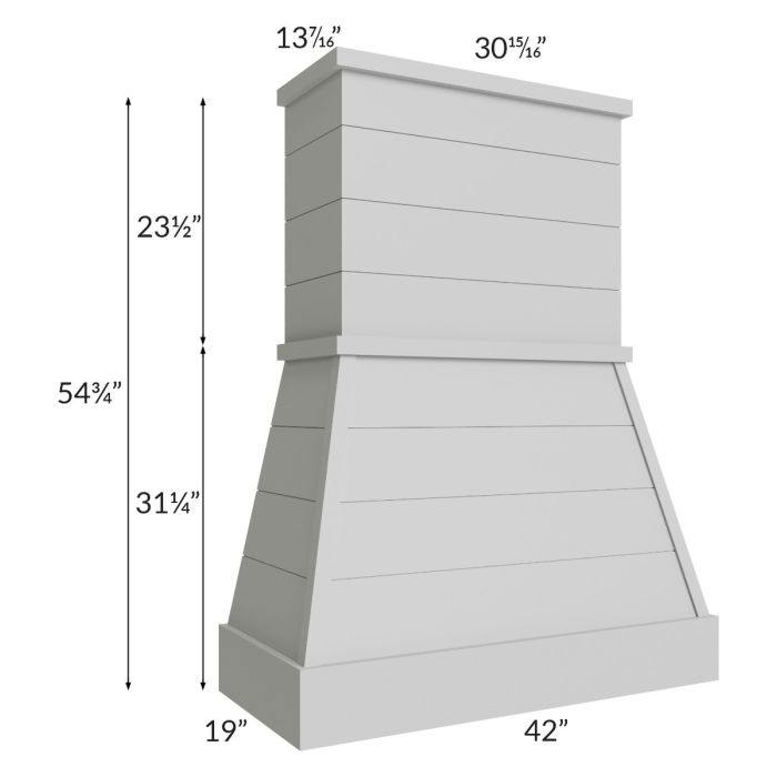 Midtown Painted Grey Shaker 42" Farmhouse Hood