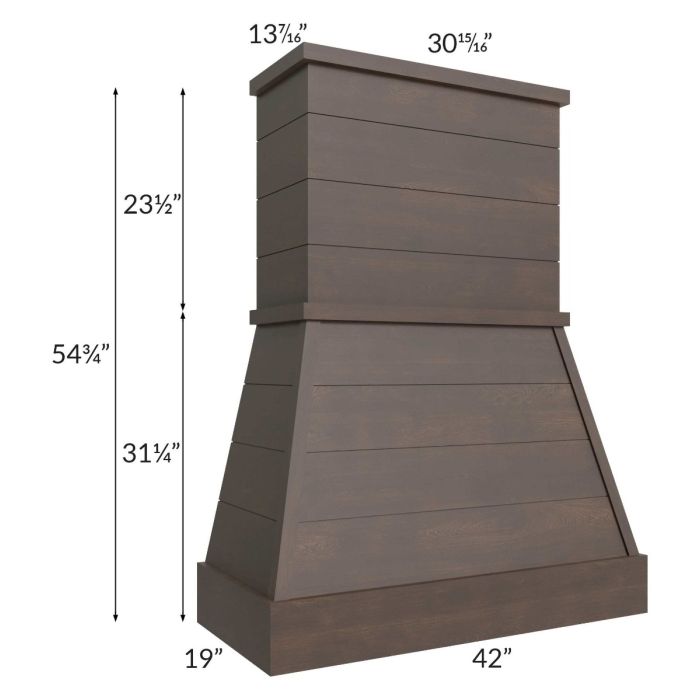 Vienna Kona Brown 42" Farmhouse Hood