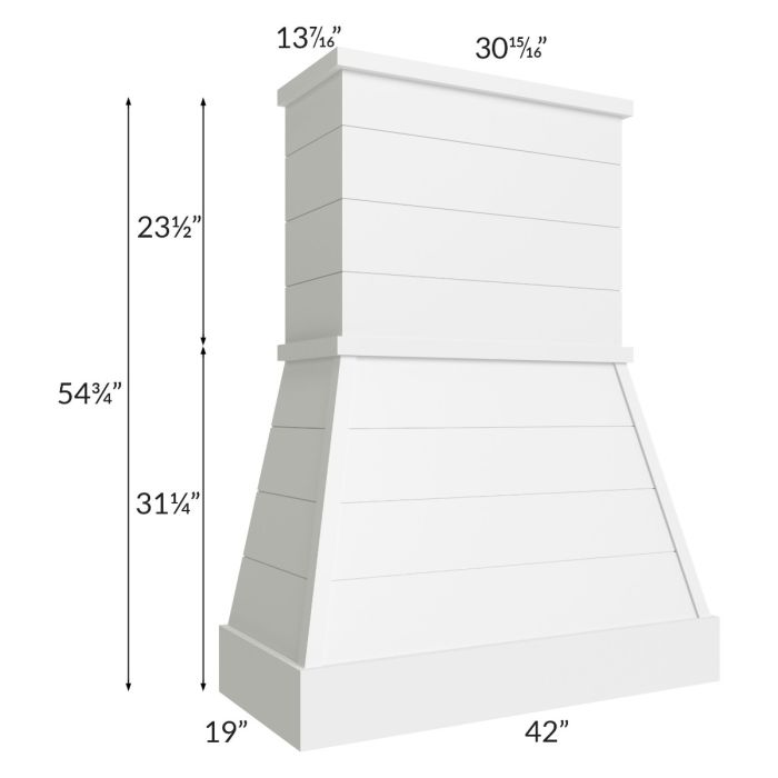 Union White 42" Farmhouse Hood