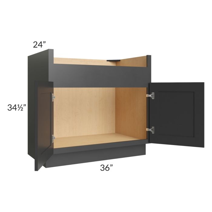 Royal Ebony Shaker 36" Farm Sink Base Cabinet