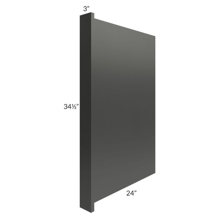 Royal Ebony Shaker Dishwasher Panel with a 3" Return