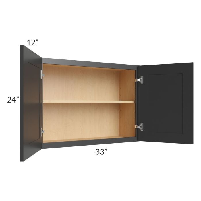 Royal Ebony Shaker 33x24 Wall Cabinet