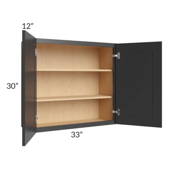 Royal Ebony Shaker 33x30 Wall Cabinet