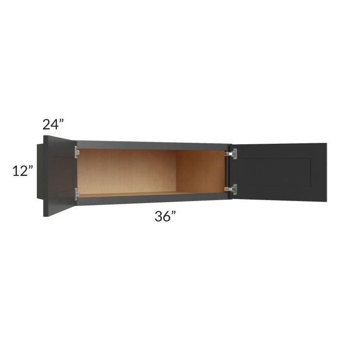 Royal Ebony Shaker 36x12x24 Wall Cabinet