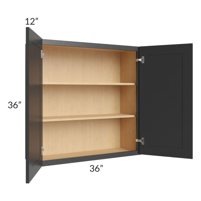 Royal Ebony Shaker 36x36 Wall Cabinet