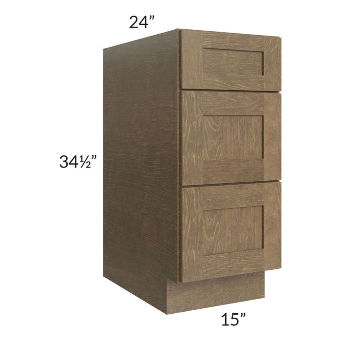 Royal Bronze Shaker 15" 3-Drawer Base Cabinet