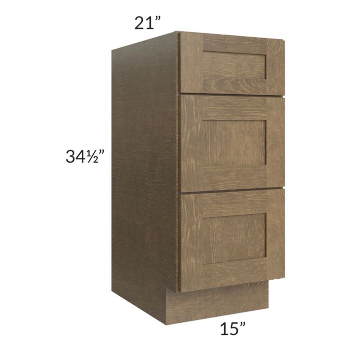 Royal Bronze Shaker 15" Vanity Drawer Base Cabinet