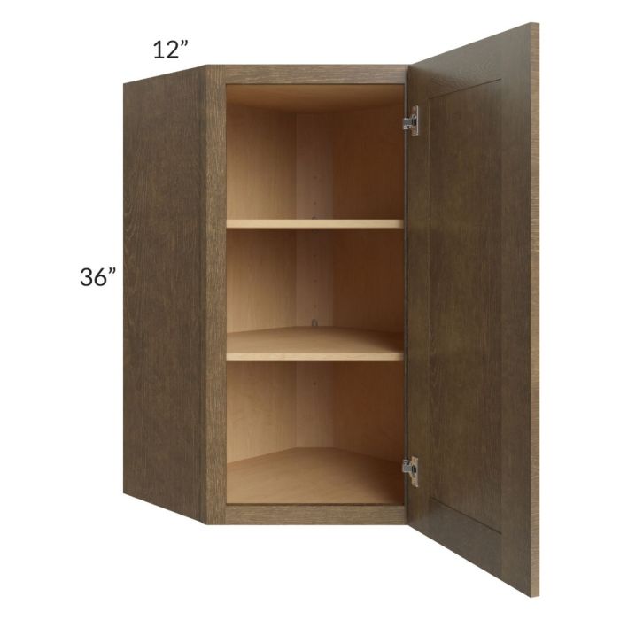 Royal Bronze Shaker 24x36 Wall Diagonal Corner Cabinet