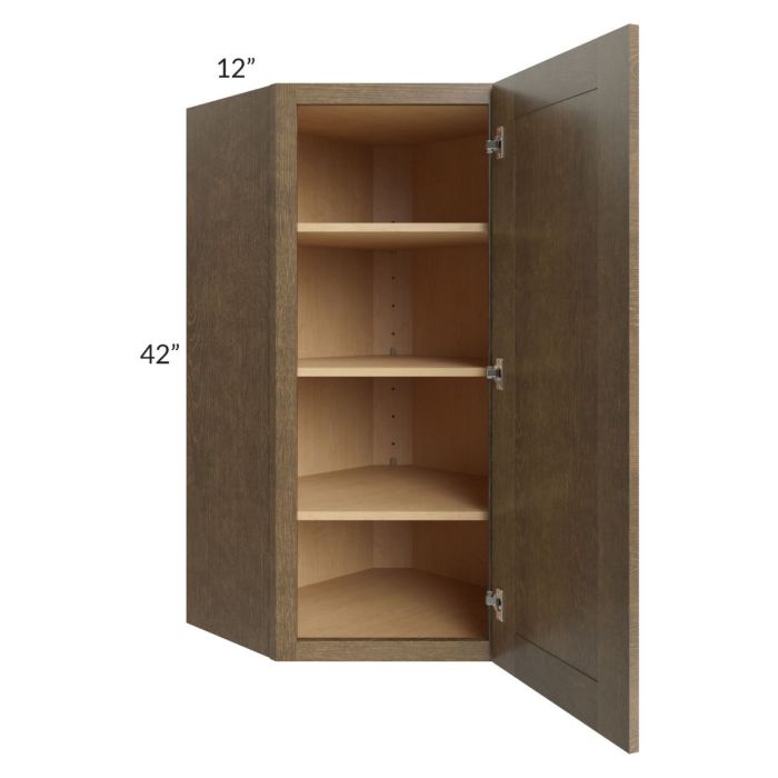 Royal Bronze Shaker 24x42 Wall Diagonal Corner Cabinet