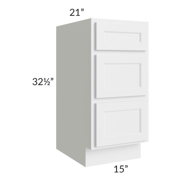 Gramercy White ADA 15" Vanity Drawer Base Cabinet