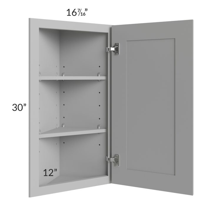 Dove Grey Shaker 12x30 Angle Wall Cabinet