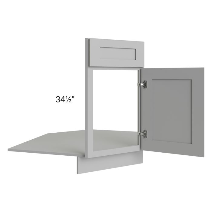 Dove Grey Shaker 36" Base Diagonal Corner Sink Front Only