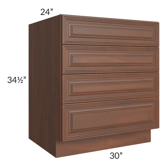 Cambridge Saddle Glaze 30" 4-Drawer Base Cabinet