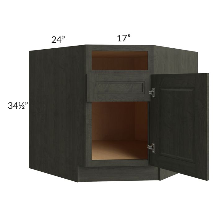 Charlotte Dark Grey 36" Diagonal Corner Sink Base Cabinet