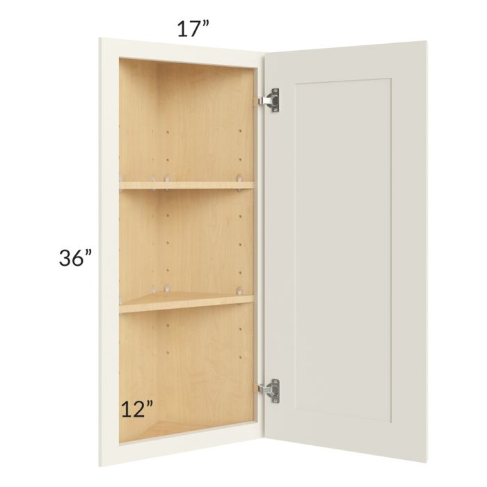 Cambridge Antique White Glaze 12x36 Angle Wall Cabinet