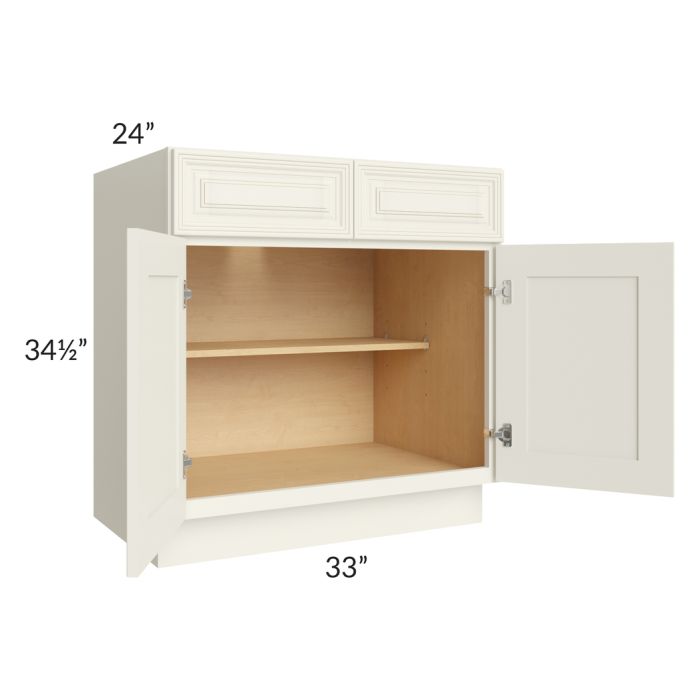 Cambridge Antique White Glaze 33" Base Cabinet