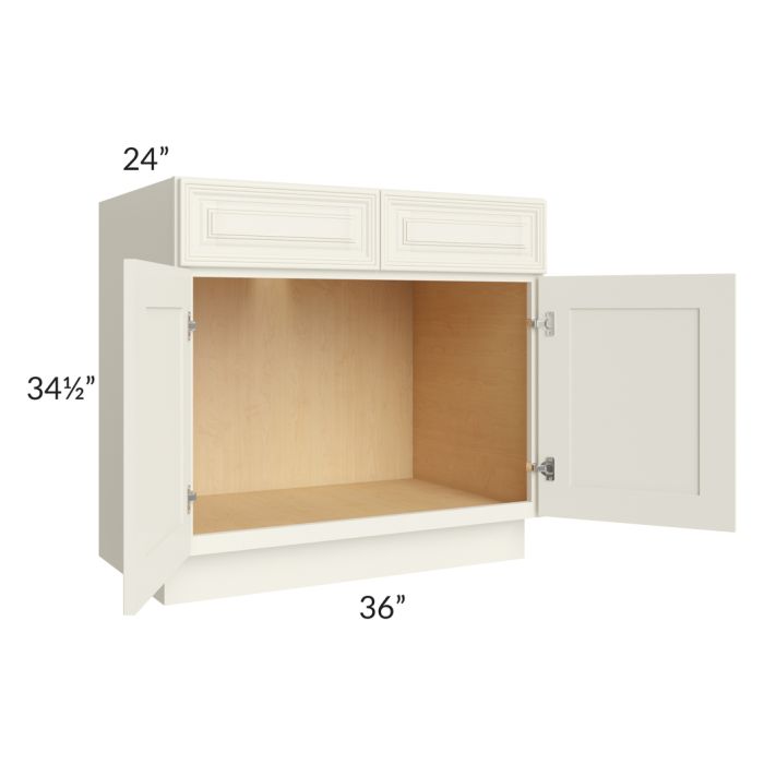 Cambridge Antique White Glaze 36" Sink Base Cabinet