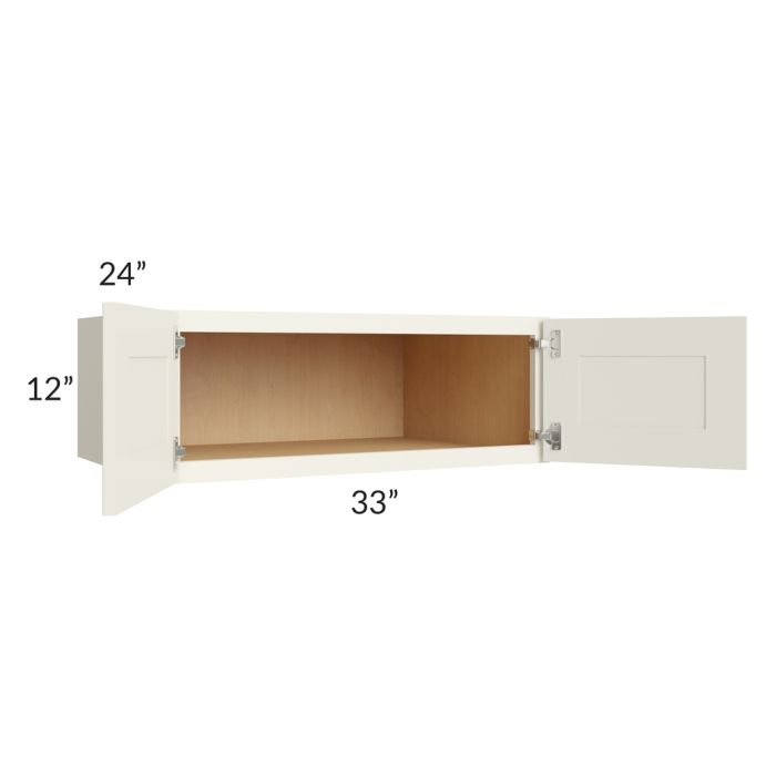 Cambridge Antique White Glaze 33x12x24 Wall Cabinet
