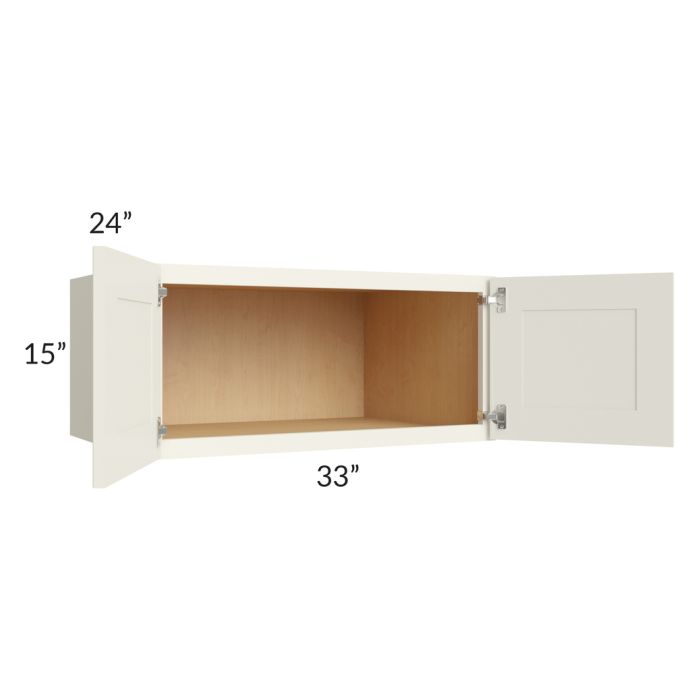 Cambridge Antique White Glaze 33x15x24 Wall Cabinet