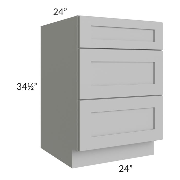 Dove Grey Shaker 24" Drawer Base Cabinet