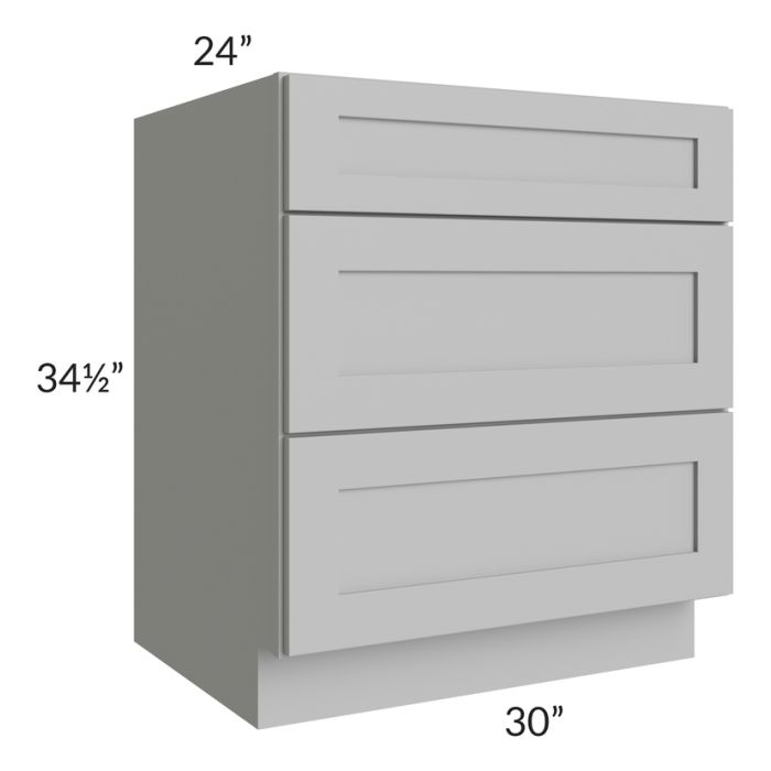 Dove Grey Shaker 30" Drawer Base Cabinet