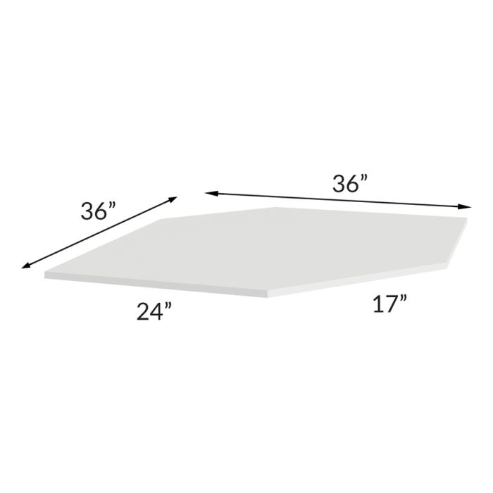 Gramercy White 36" Diagonal Corner Sink Front Floor
