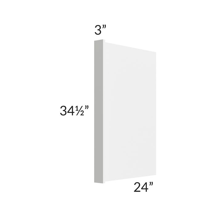 Gramercy White 3" Dishwasher End Panel