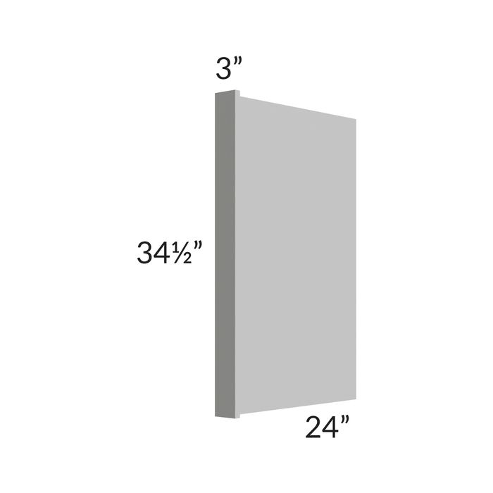 Dove Grey Shaker Appliance End Panel with a 3" Return