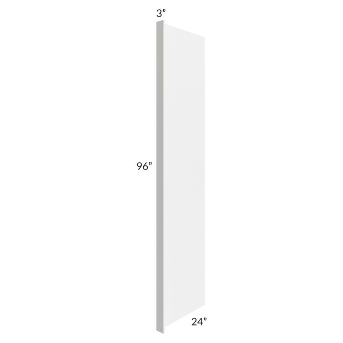 Gramercy White 24x96 Refrigerator End Panel with 3" Stile