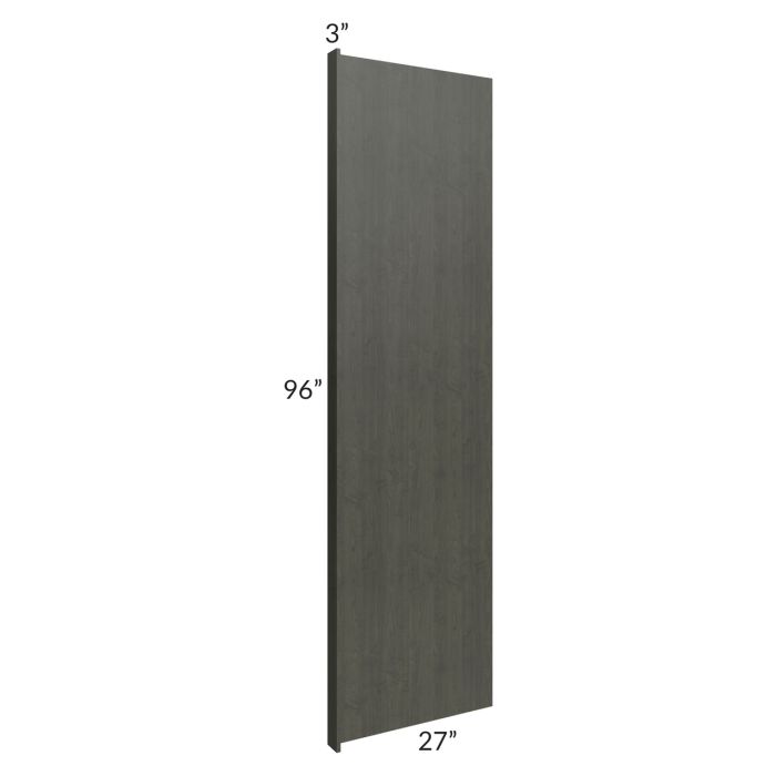 Charlotte Dark Grey 96" Refrigerator Panel with a 3" Return