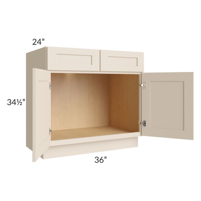 Midtown Cream Shaker 36" Sink Base Cabinet