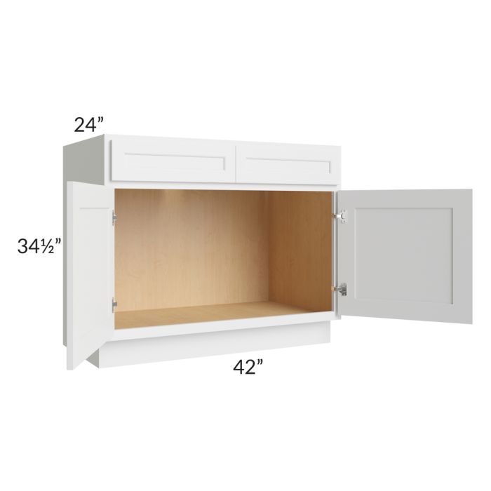 Gramercy White 42" Sink Base Cabinet