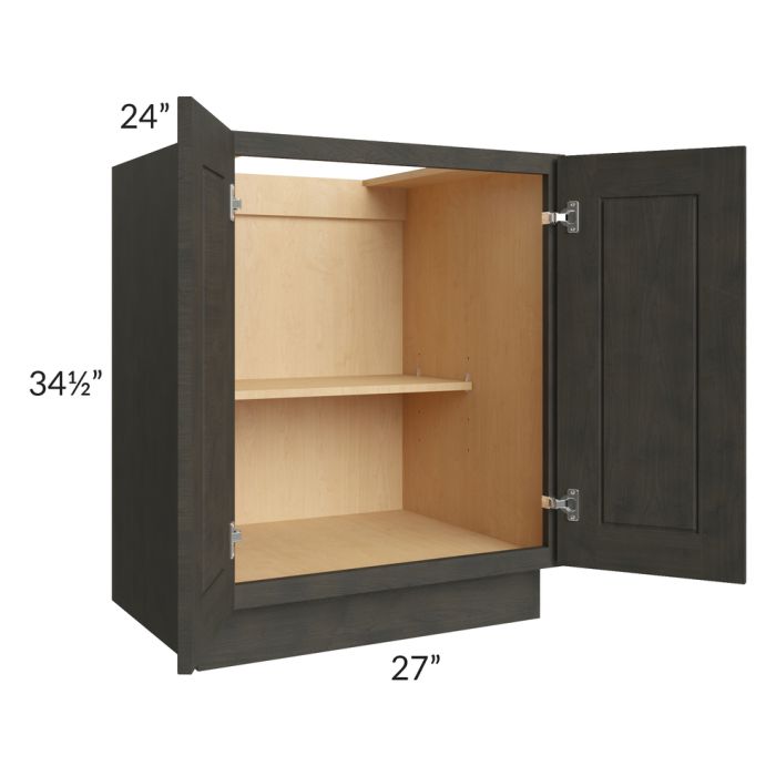 Charcoal Grey Shaker 27" Full Height Door Base Cabinet