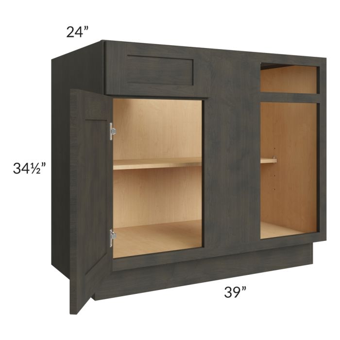Charcoal Grey Shaker 42" Blind Base Cabinet 