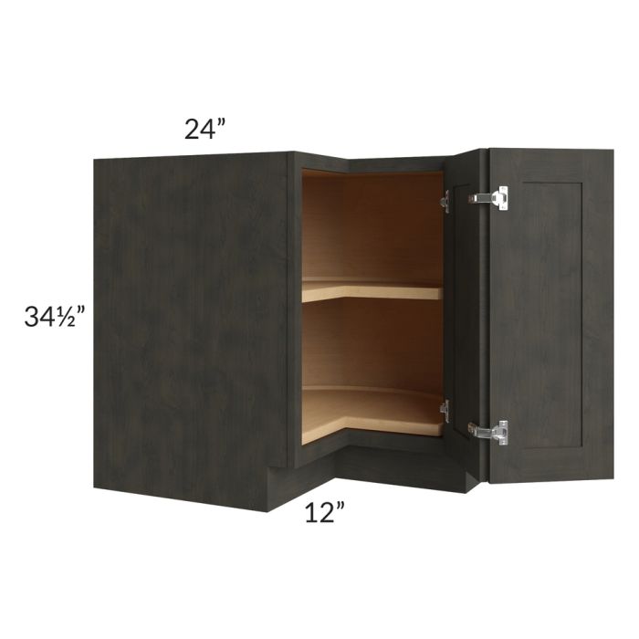 Charcoal Grey Shaker 36" Lazy Susan Base Cabinet