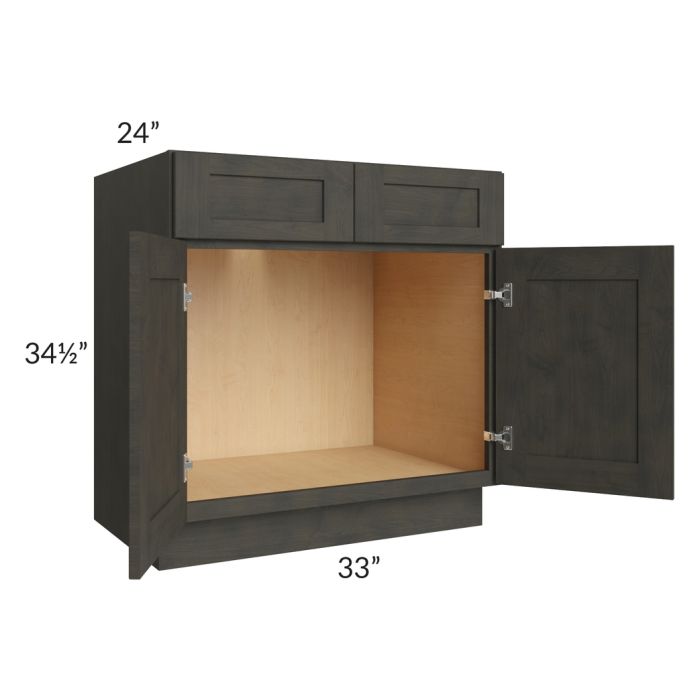 Charcoal Grey Shaker 33" Sink Base Cabinet 