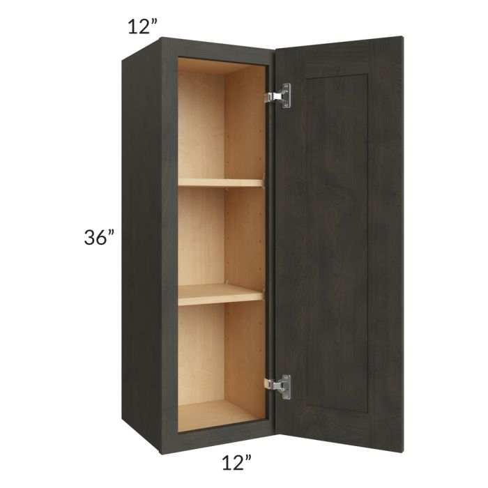 Charcoal Grey Shaker 12x36 Wall Cabinet