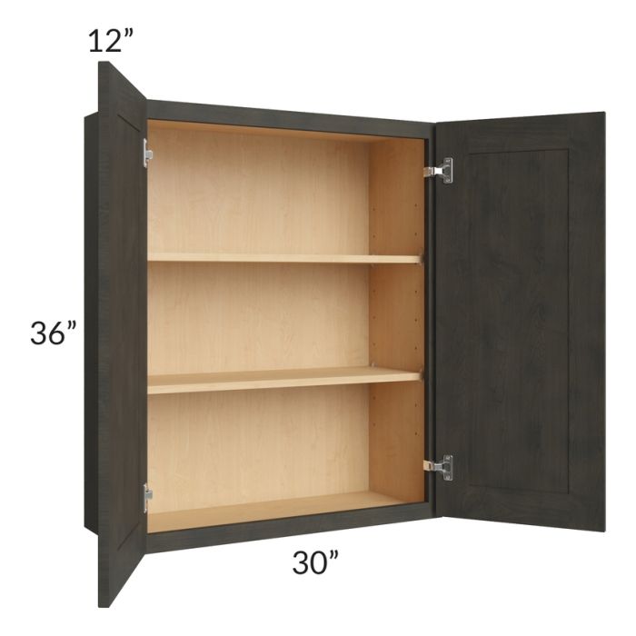 Charcoal Grey Shaker 30x36 Wall Cabinet