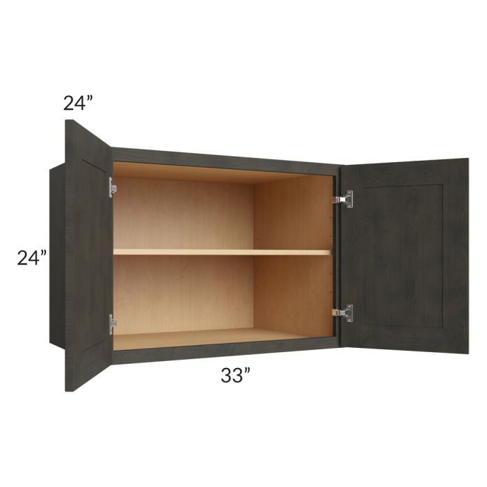 Charcoal Grey Shaker 33x24x24 Wall Cabinet