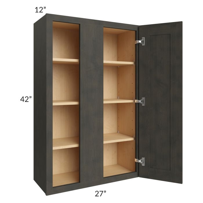 Charcoal Grey Shaker 27x42 Wall Blind Cabinet